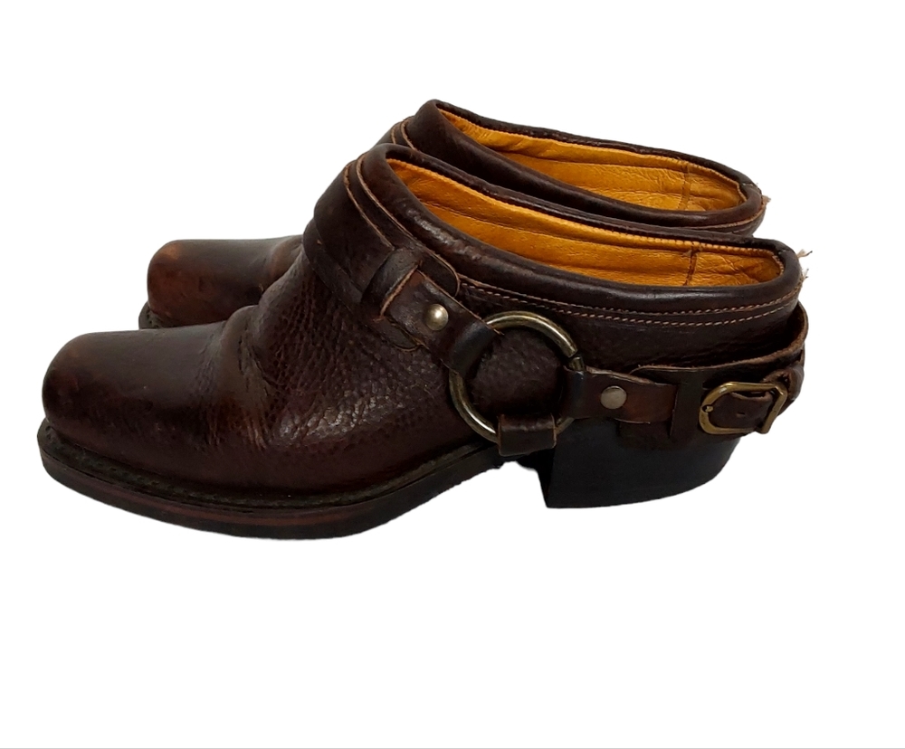 Frye Western Belted Harness Mule Slides - Picture 2 of 14